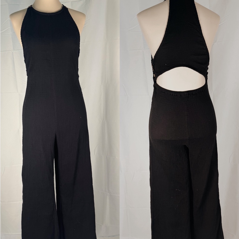 Free People Black Cutout Jumpsuit